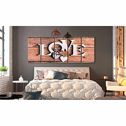 Paris Prix Tableau Imprimé 5 Panneaux Wooden Letters Narrow 90 x 225 cm