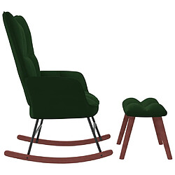 Avis Maison Chic Chaise à bascule avec repose-pied | Fauteuil Relax Vert foncé Velours -GKD75491