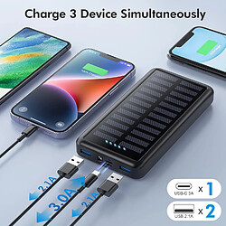 SANAG Batterie Externe 26800Mah, Usb C Chargeur Solaire 15W Pd 3.0A Charge Rapide, 3 Sorties 3 Entrées Batterie Charge Externe Avec Led Lampe De Poche Power Bank Compatible Avec Iphone Samsung Etc