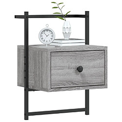 Acheter Maison Chic Ensemble de 2 Table de chevet murale - sonoma gris 35x30x51 cm -MN28653