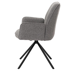 Mendler Chaise de salle à manger HWC-G67, chaise de cuisine Accoudoir, pivotant Auto-Position, tissu/textile Bouclé Öko-Tex MVG ~ gris clair pas cher