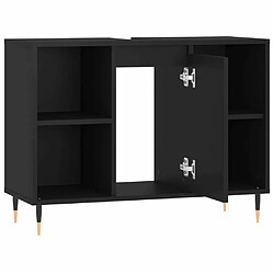 Maison Chic Armoire de salle de bain,Meuble de rangement,Meuble haut noir 80x33x60 cm bois d'ingénierie -GKD663471 pas cher