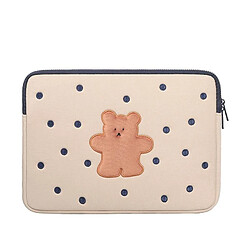 Universal 13 pouces Cartoon Point Case Cute Korean Cute Bear Protective Cover Laptop iPad Pro Storage Sleeve Inside Pocket | Cosmetic Bag Case