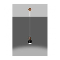 Avis Luminaire Center Suspension Qubic Dome Bois,béton Noir,bois naturel 1 ampoule 120cm