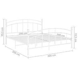 vidaXL Cadre de lit sans matelas blanc métal 200x200 cm pas cher