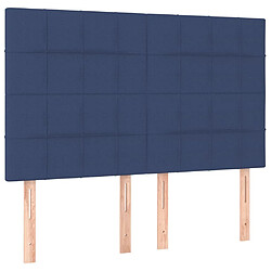 Acheter Maison Chic Tête de lit scandinave à LED,meuble de chambre Bleu 144x5x118/128 cm Tissu -MN31424