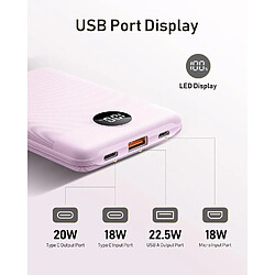 Avis SANAG Batterie Externe 10000Mah, Mini Power Bank Charge Rapide Pd 22.5W & Qc 3.0, Ultra Compact Powerbank Slim Portable Chargeur Usb C Universal Pour Iphone/Samsung/Huawei/Veste Chauffante, Violet