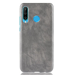 Wewoo Coque PC + PU antichoc Litchi Texture pour Huawei nova 4e Gris