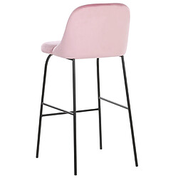 Beliani Tabouret de bar Set de 2 Velours Rose NEKOMA pas cher