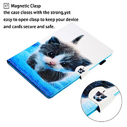 Acheter Etui en PU impression de modèle flip avec porte-cartes chat pour votre Samsung Galaxy Tab A 10.1 (2019) SM-T510/T515