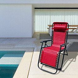 Avis "Marbueno Chaise Longue Pliable Acier Avec Coussin Jardin et Piscine 90X66X108 cm Gravité Zéro Bordeaux 10010" - Bordeaux