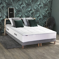 Idliterie Ensemble Matelas Ressort 7 zones + Mémoire de forme + Sommier BELLAGIO 2 Fabriqué en France