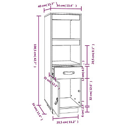 vidaXL Buffet haut Gris 34x40x108,5 cm Bois massif de pin pas cher