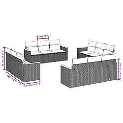 Avis Maison Chic Salon de jardin 12 pcs avec coussins | Ensemble de Table et chaises | Mobilier d'Extérieur noir résine tressée -GKD25488