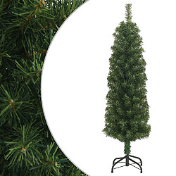 vidaXL Sapin de Noël artificiel mince avec support vert 150 cm PVC