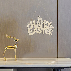 Ornements De Pâques Lapin En Bois Joyeuses Pâques Décorations Suspendues Pour Porte Style1 pas cher