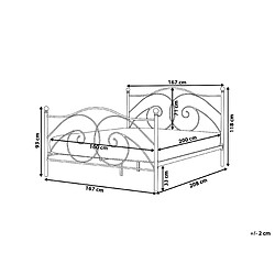 Avis Beliani Lit double en métal blanc 160 x 200 cm DINARD
