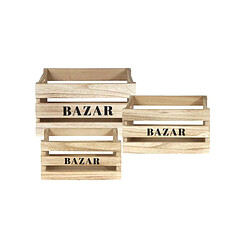 The Home Deco Factory Cagettes en bois Bazar (Lot de 3).