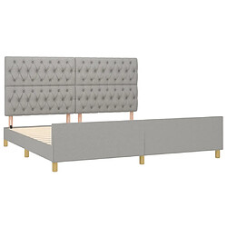 Acheter Maison Chic Lit adulte - Cadre Structure de lit avec tête de lit Contemporain Gris clair 200x200 cm Tissu -MN82331