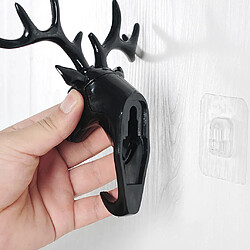 Animaux Cerf Cerfs Tête Crochet Cintre Porte-Mural Mur Décor Noir