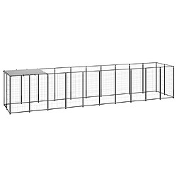 Helloshop26 Chenil extérieur cage enclos parc animaux chien 6,05 m² 110 cm acier noir 02_0000546