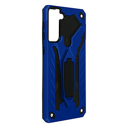 Avizar Coque Samsung Galaxy S21 Plus Bi-matière Antichoc Béquille Support Vidéo Bleu