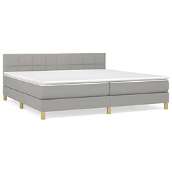 Maison Chic Lit Adulte - Lit simple Lit à sommier tapissier avec matelas moelleux - Meuble de Chambre - Gris clair 200x200cm Tissu -MN43344