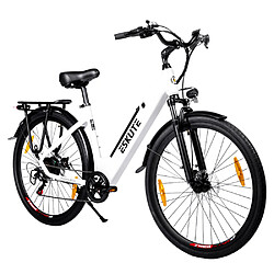 ESKUTE Vélo électrique ES-28-SDXK, moteur 250 W, batterie 36 V 20 Ah, pneus 28 x 1,75 pouces, 25 km/h,120 km- Blanc