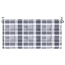 Acheter Maison Chic Coussin Confort | pouf | Coussin de banc de jardin motif à carreaux gris 120x50x3 cm -GKD54374