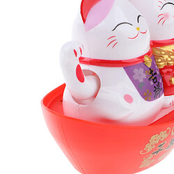 Avis Modèle maneki Neko en plastique double secouant les mains figure ornement de voiture de chat chanceux