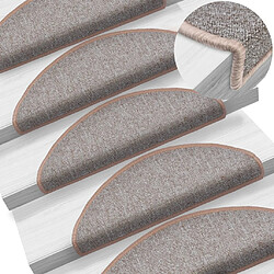 vidaXL Tapis d'escalier 10 pcs 65x24x4 cm Marron clair