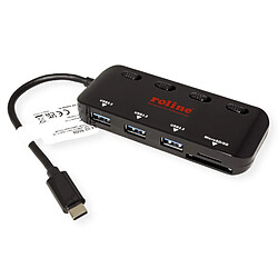 Fox Pathé Europa ROLINE USB3.2 Gen1 Notebook Hub, Typ C / 3x A mit Schalter + CardReader (14.02.5059)