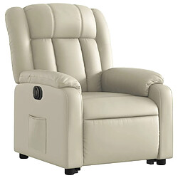 Avis Maison Chic Fauteuil Relax pour salon, Fauteuil inclinable électrique crème similicuir -GKD32513