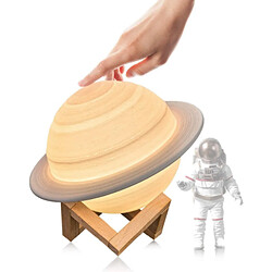 Universal 15cm 3D Lumière Lune 16 couleurs LED Saturn Veilleuse Lit bébé lointain avec étagère Cadeau de Noël pour les enfants | Veilleuse LED