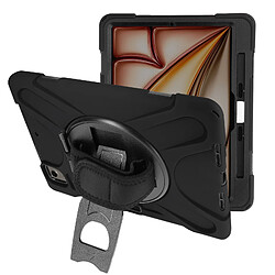 Avizar Coque pour iPad Air 13 2024 Antichoc avec Poignée Support et Sangle Noir