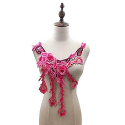 Wewoo Dentelle broderie collier fleur tridimensionnel couleur creuse bricolage vêtements accessoires rose rouge