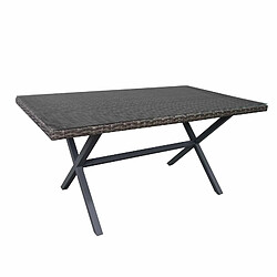 Table à Manger de Jardin Chillvert Varenna Acier Rotin Synthétique 160x90x73 cm Gris Verre