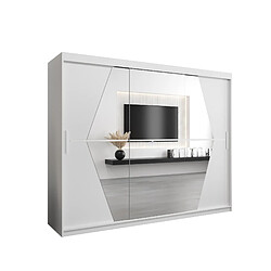 Abiks Meble Armoire Boliwia à portes coulissantes 200/250/62 3 portes (blanc/blanc)