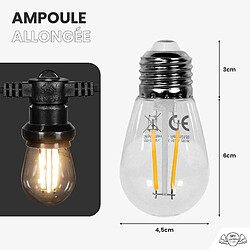 SkyLantern Lot 10 Ampoules Led Filament Transparentes E27 Dimmables