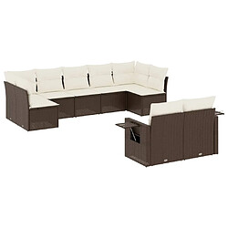 Maison Chic Salon de jardin avec coussins 9 pcs, Ensemble Tables et chaises de jardin, marron résine tressée -GKD847981