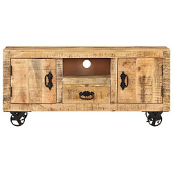 Maison Chic Meuble TV scandinave - Banc TV pour salon Bois de manguier brut 110x30x50 cm -MN95386