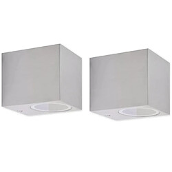 vidaXL Applique murale d'extérieur en forme de cube 2 pcs