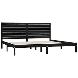 Avis vidaXL Cadre de lit sans matelas noir 180x200 cm bois massif