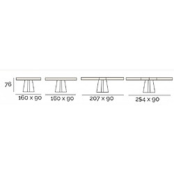 Avis Inside 75 Table repas extensible CROSS 10 couverts 160/254x90cm pied métal plateau céramique noir