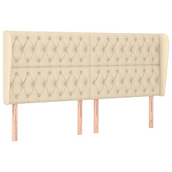 Maison Chic Tête de lit scandinave avec oreilles,meuble de chambre Crème 183x23x118/128 cm Tissu -MN46077