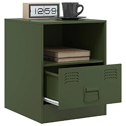 Avis vidaXL Tables de chevet 2 pcs vert olive 34,5x39x44 cm acier