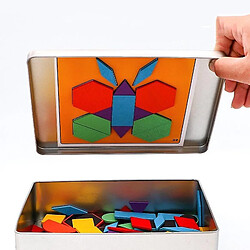 Universal Puzzle de formes de tangram en bois jeu de motifs géométriques magnétiques jouets éducatifs pas cher