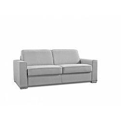 Inside 75 Canapé convertible ouverture EXPRESS PREMIUM 120 cm sommier lattes RENATONISI matelas BULTEX tissu microfibre gris clair