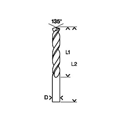 Foret à métaux rectifiés HSS-G DIN 340 série longue Ø3mm Longueur 100mm BOSCH 2608595676