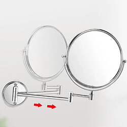 Universal Miroir de maquillage de salle de bains 8 pouces maquillage pliant 3x loupe mural double face chambre ronde chambre à coucher cadre pivotant miroir